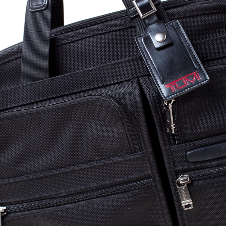 Pre Owned Tumi Black Nylon Alpha T-Pass Expandable Laptop Briefcase