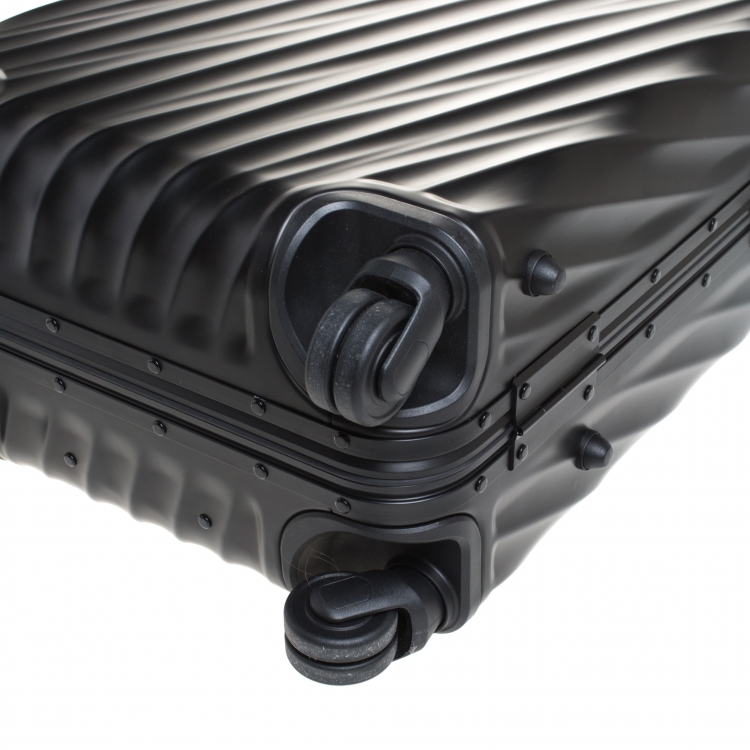 Pre Owned TUMI Black Aluminum 4 Wheel Short Trip Packing Case 19 Degrees Luggage 55