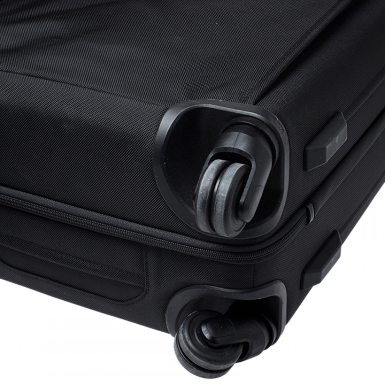 Pre Owned TUMI Black Nylon 4 Wheel Alpha II Short Trip Expandable Packing Case Luggage