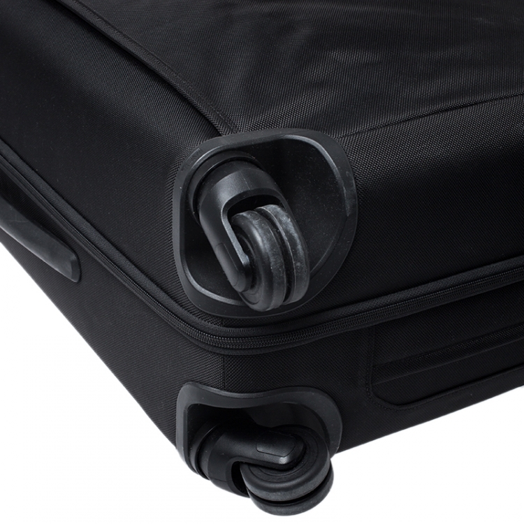Pre Owned TUMI Black Nylon 4 Wheel Alpha II Short Trip Expandable Packing Case Luggage