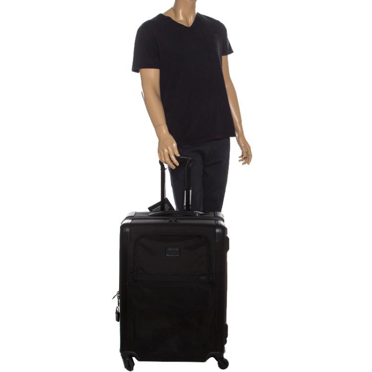 Pre Owned TUMI Black Nylon 4 Wheel Alpha II Short Trip Expandable Packing Case Luggage