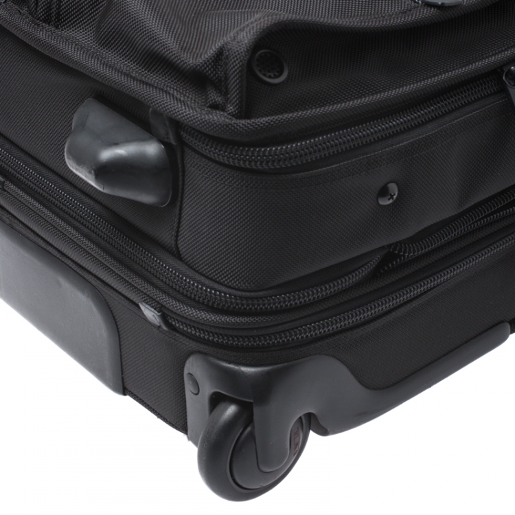 Pre Owned Tumi Black Nylon Alpha Deluxe Roller Briefcase