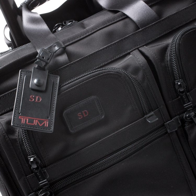 Pre Owned Tumi Black Nylon Alpha Deluxe Roller Briefcase