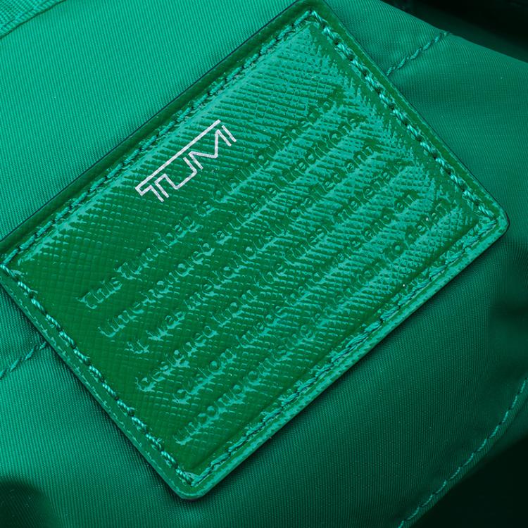 Pre Owned Tumi Green Nylon Voyageur Dublin Weekender Duffel Bag