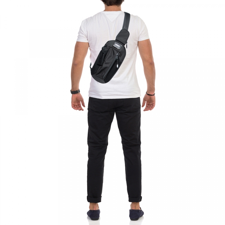 TUMI Black Nylon and Leather Alpha Bravo Esports Pro Sling Bag
