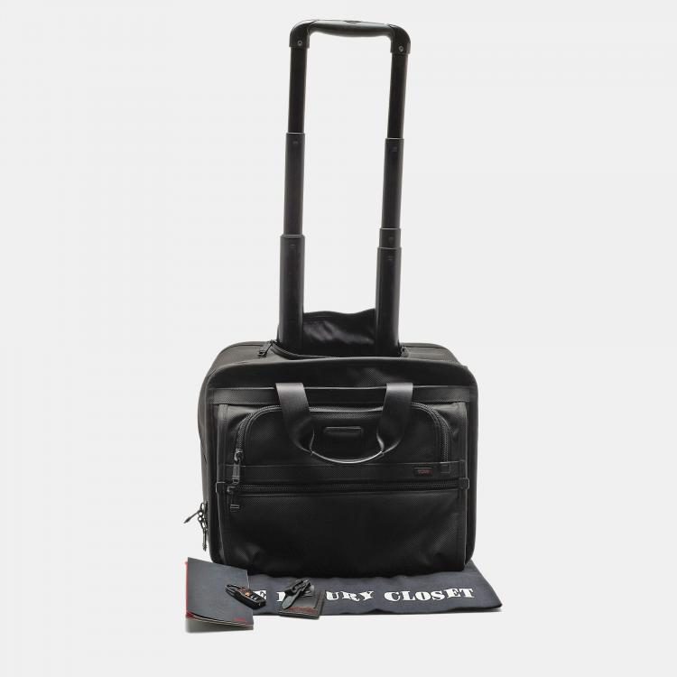 Pre Owned TUMI Black Nylon Deluxe 2 Wheeled Alpha Laptop Briefcase