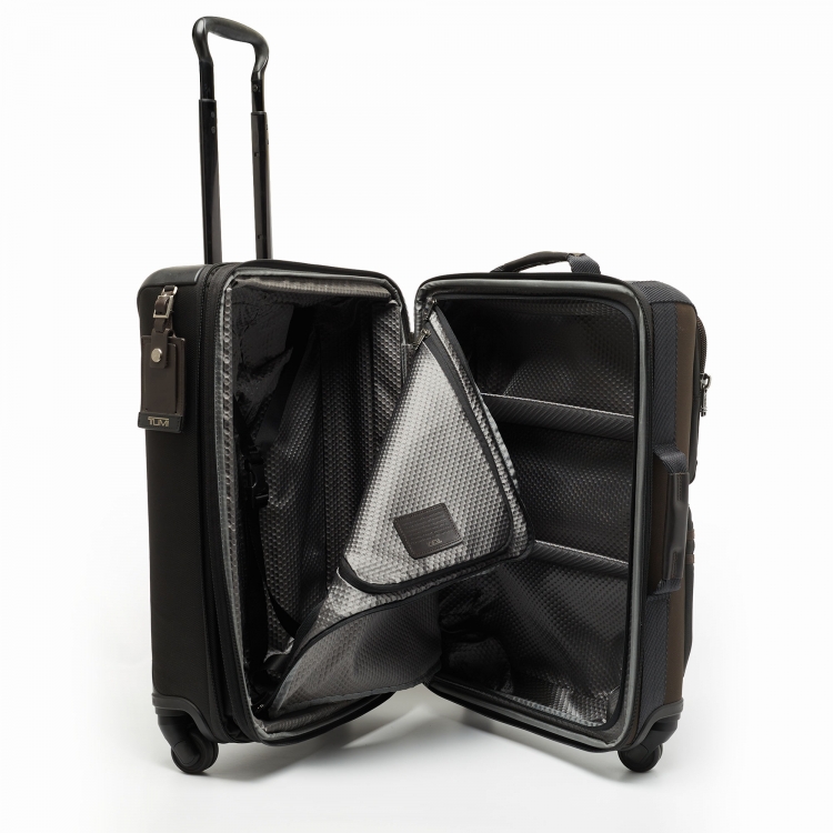 Pre Owned TUMI Brown Nylon Alpha Bravo Kirtland International Expandable Carry On Luggage