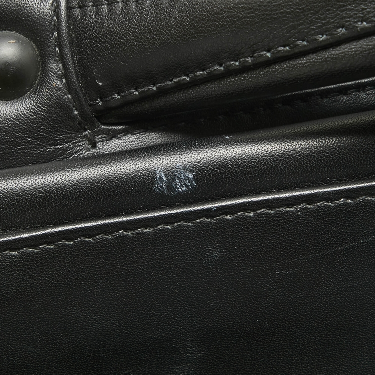 Pre Owned TUMI Black Leather G4 Tri Fold Garment Bag
