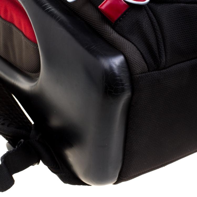 Pre Owned Tumi Black/Red Nylon and Leather Laptop Backpack