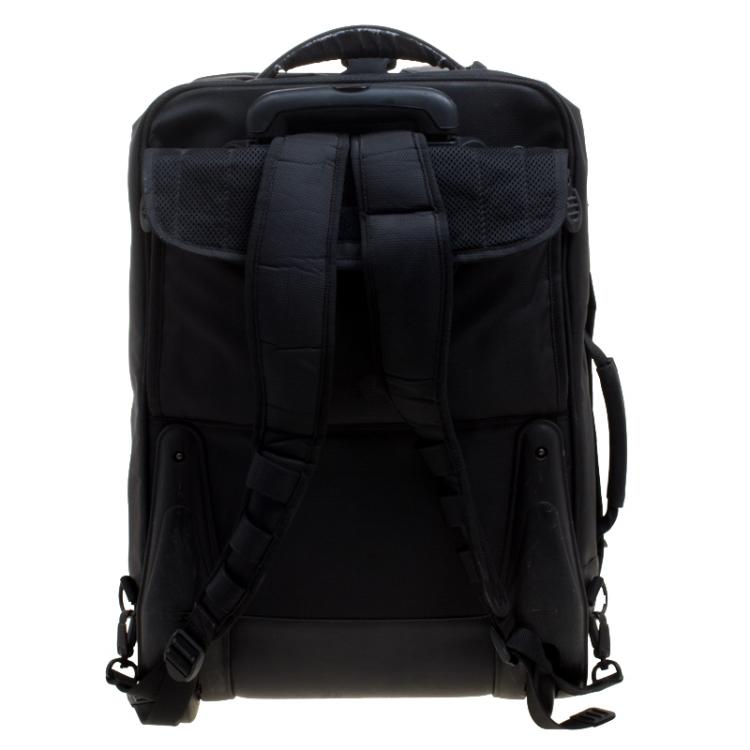 Pre Owned Tumi Black Nylon T2 Wheeled Backpack