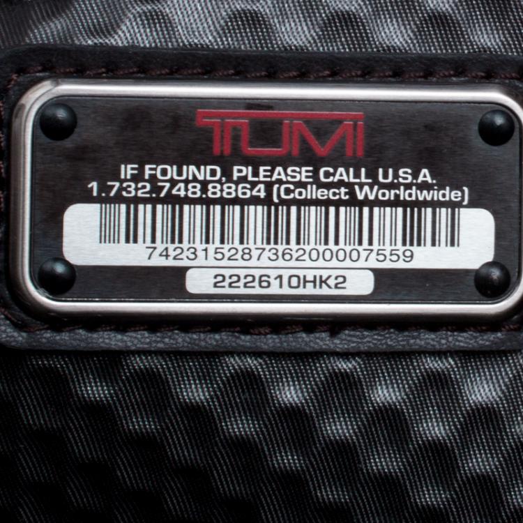 Pre Owned Tumi Black Canvas and Leather Alpha Bravo Earle Compact Brief