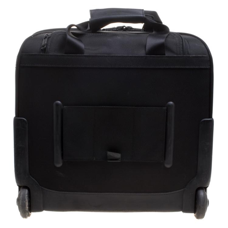Pre Owned Tumi Black Nylon Alpha Two Wheel Deluxe Brief Luggage
