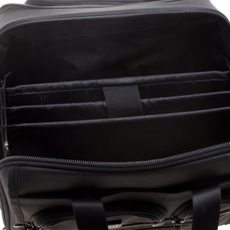 Pre Owned Tumi Black Nylon Alpha Two Wheel Deluxe Brief Luggage