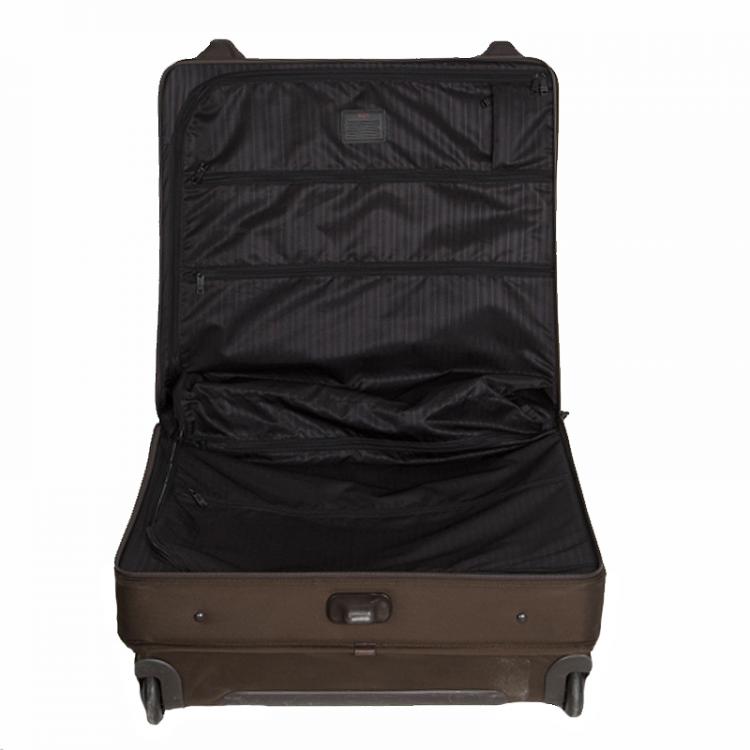 Pre Owned Tumi Brown Nylon Carry On Garment Rolling Suitcase 55cm