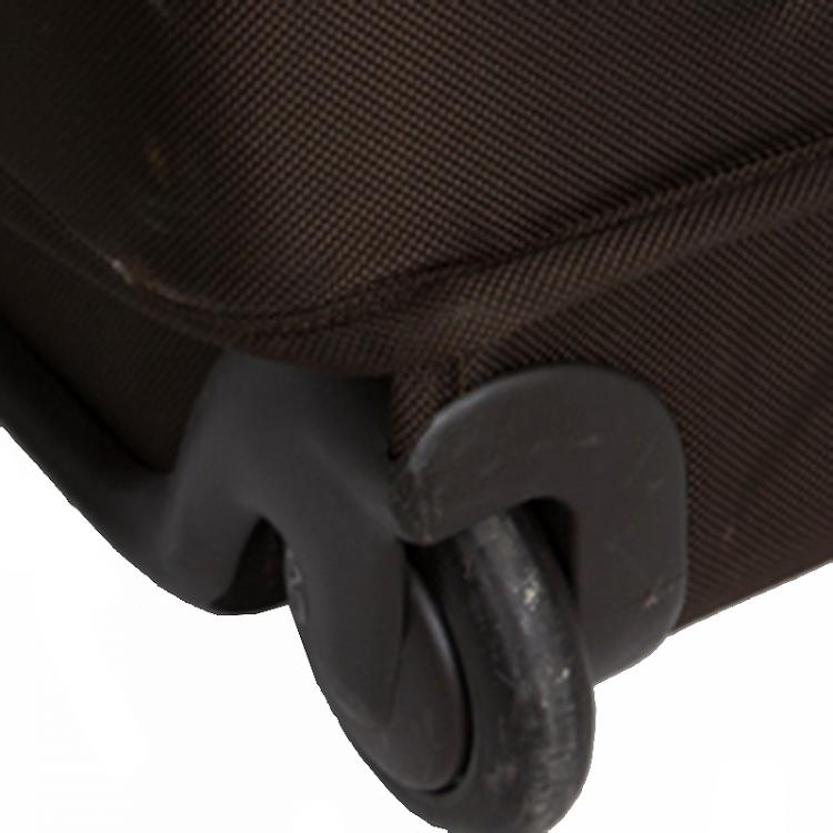 Pre Owned Tumi Brown Nylon Carry On Garment Rolling Suitcase 55cm