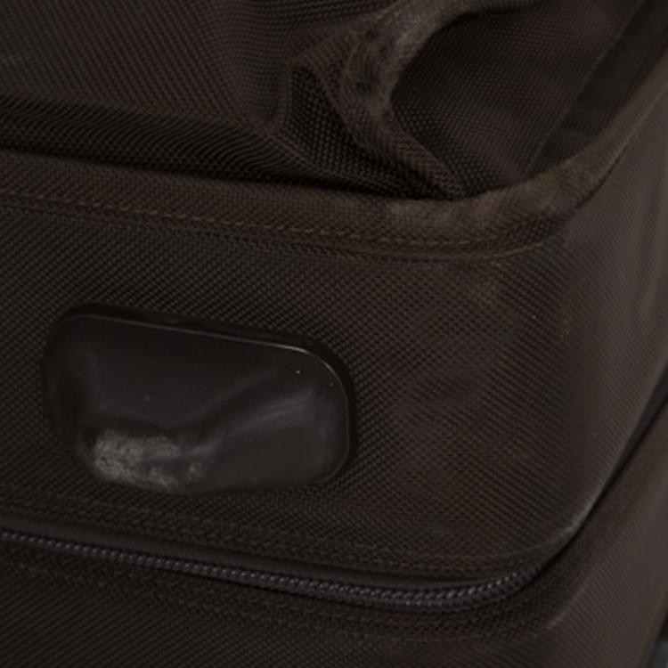 Pre Owned Tumi Brown Nylon Carry On Garment Rolling Suitcase 55cm