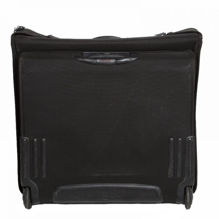 Pre Owned Tumi Black Nylon Carry On Garment Rolling Suitcase 55cm