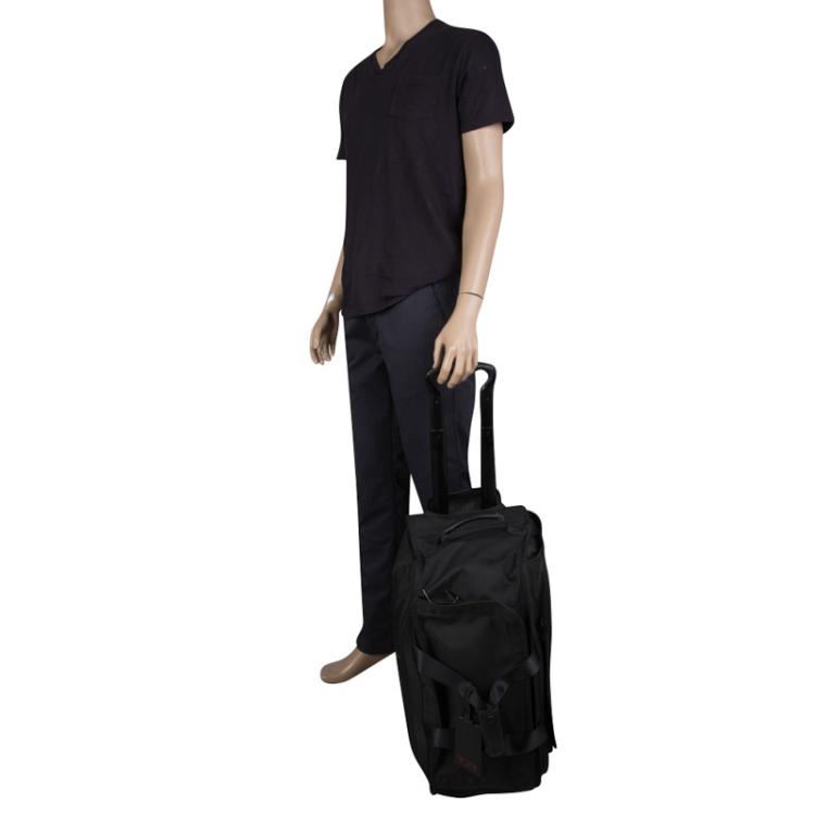 Pre Owned Tumi Black Nylon Alpha Lightweight Wheeled Carry-On Duffel