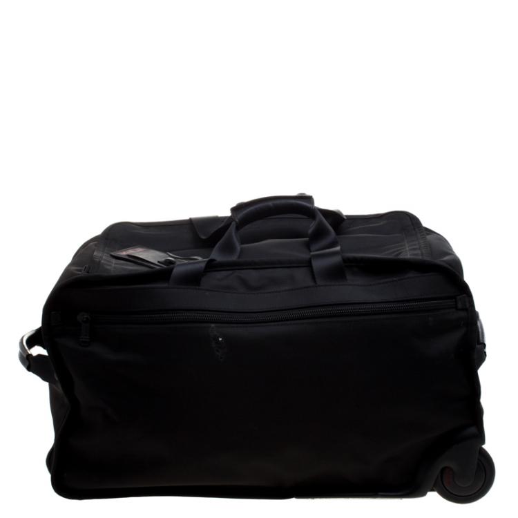 Pre Owned Tumi Black Nylon Alpha Lightweight Wheeled Carry-On Duffel