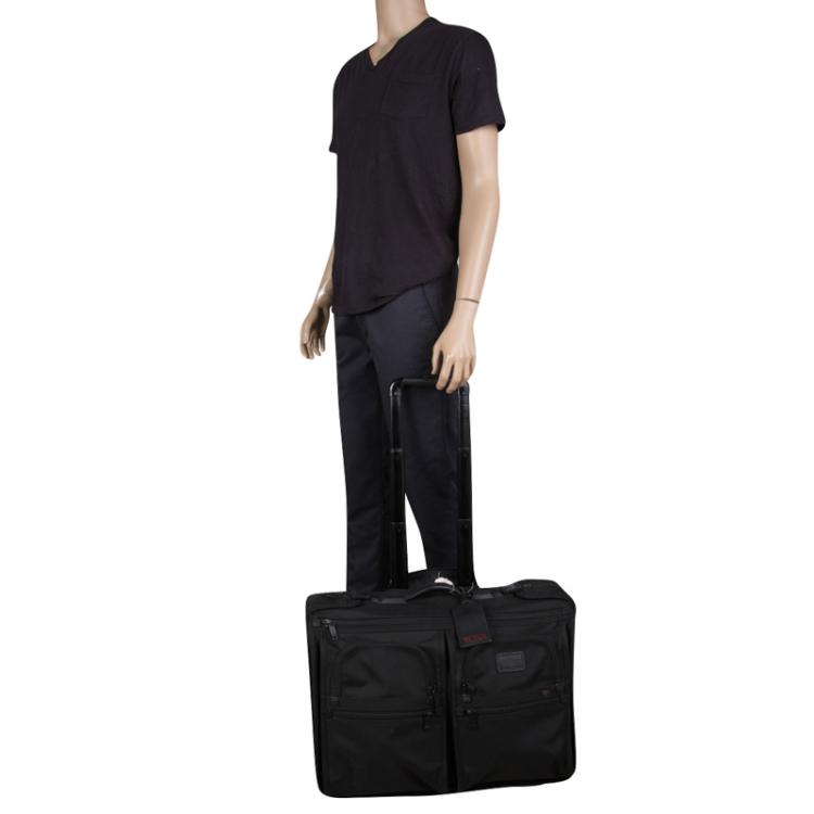 Pre Owned Tumi Black Nylon Carry On Garment Rolling Suitcase
