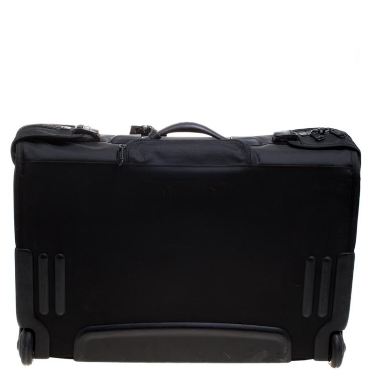 Pre Owned Tumi Black Nylon Carry On Garment Rolling Suitcase