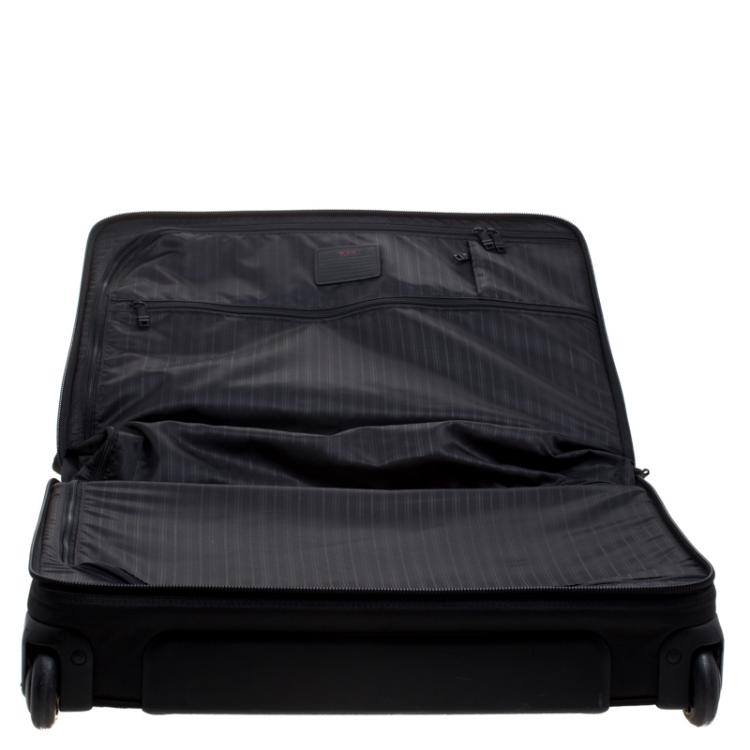 Pre Owned Tumi Black Nylon Carry On Garment Rolling Suitcase