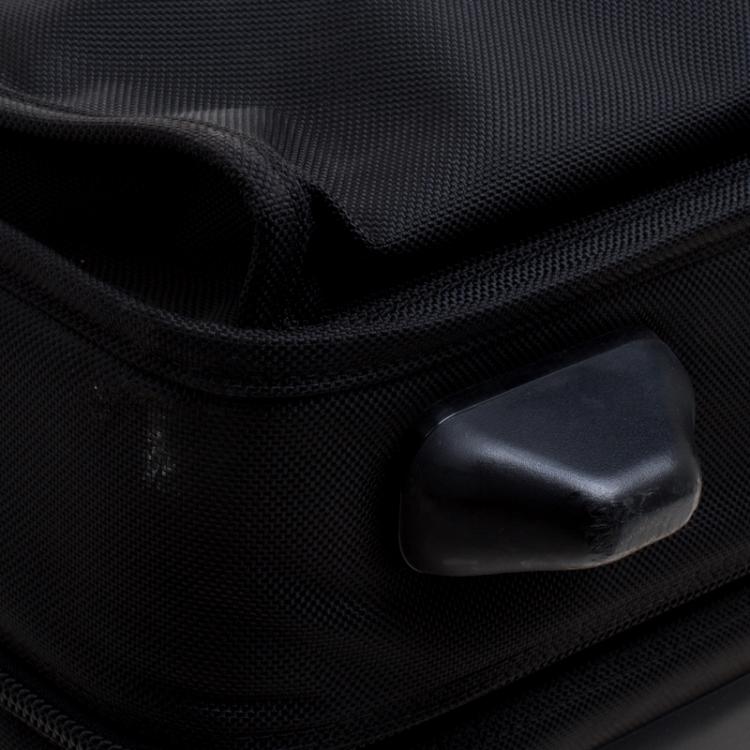 Pre Owned Tumi Black Nylon Carry On Garment Rolling Suitcase