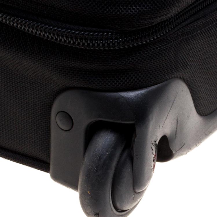 Pre Owned Tumi Black Nylon Carry On Garment Rolling Suitcase