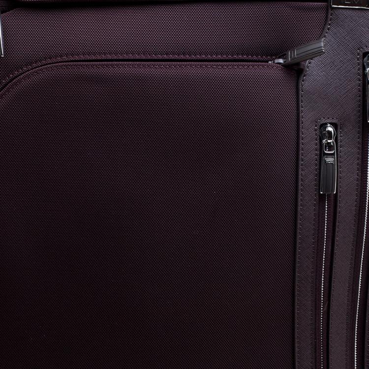 Pre Owned Tumi Burgundy Nylon Arrive De Gaulle International 2 Wheeld Carry-On Luggage