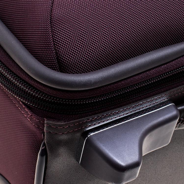 Pre Owned Tumi Burgundy Nylon Arrive De Gaulle International 2 Wheeld Carry-On Luggage