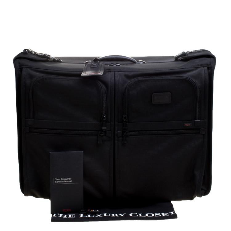 Pre Owned Tumi Black Ballistic Nylon 2 Wheeled Carry-on Alpha Extended Garment Bag