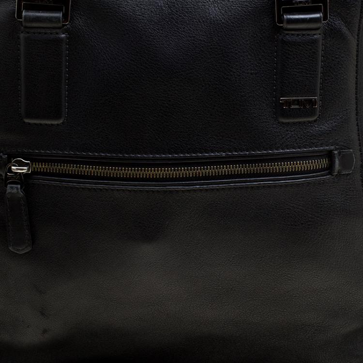 Pre Owned Tumi Black Leather Soft Briefcase