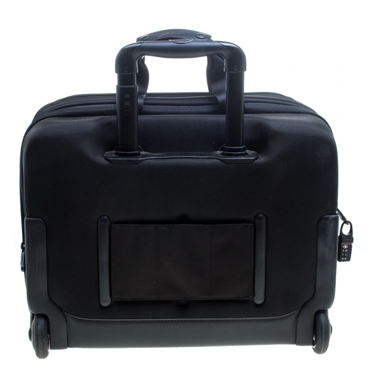 Pre Owned TUMI Black Nylon Two Wheel Alpha Brief with Laptop Case 