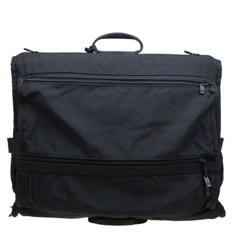 Pre Owned Tumi Black Nylon Tri Fold Garment Luggage Travel Bag