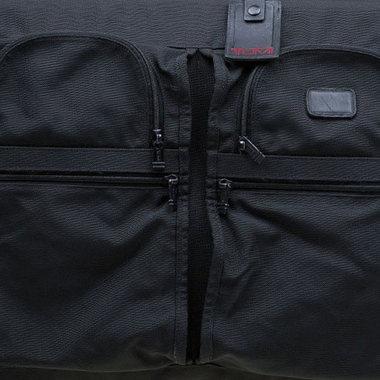 Pre Owned Tumi Black Nylon Tri Fold Garment Luggage Travel Bag