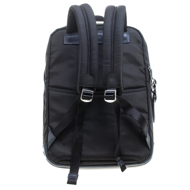 Pre Owned TUMI Balck/Dark Blue Nylon and Leather Global Limited Edition Backpack