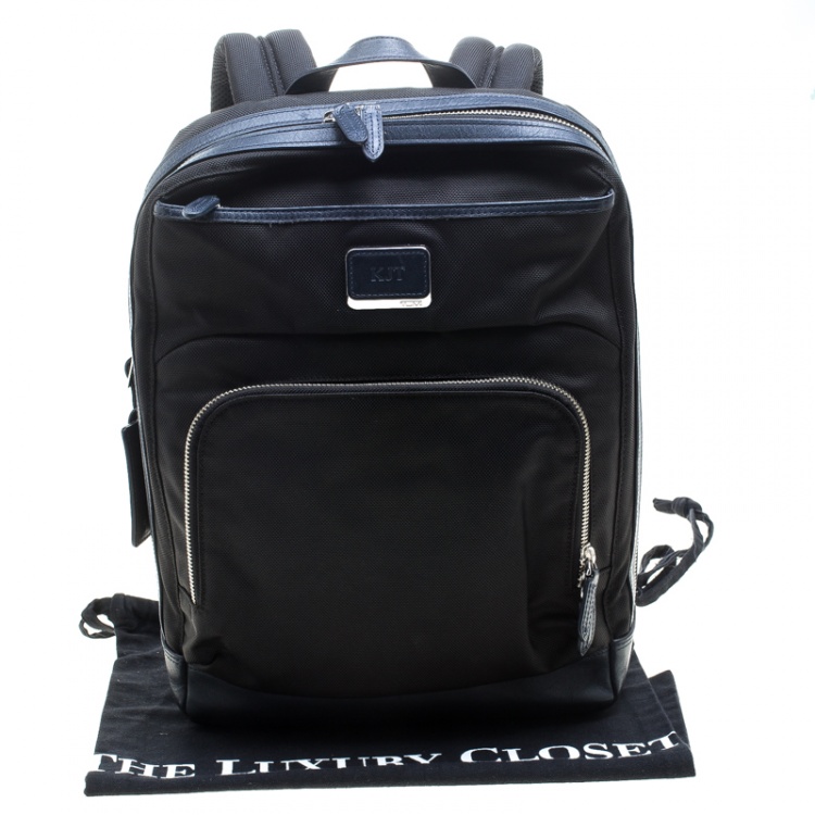 Pre Owned TUMI Balck/Dark Blue Nylon and Leather Global Limited Edition Backpack