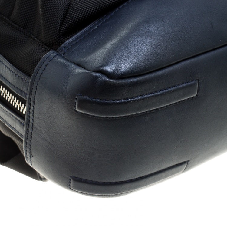 Pre Owned TUMI Balck/Dark Blue Nylon and Leather Global Limited Edition Backpack