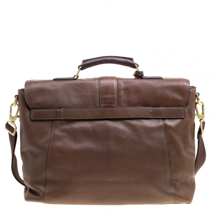 Pre Owned TUMI Brown Leather Beacon Hill Cambridge Briefcase