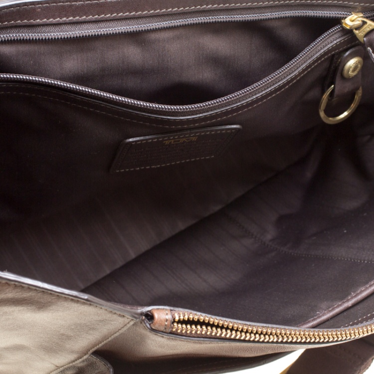 Pre Owned TUMI Brown Leather Beacon Hill Cambridge Briefcase