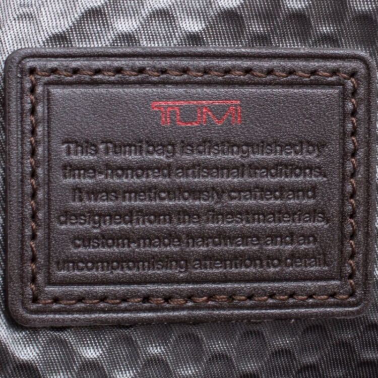 Pre Owned Tumi Grey/Brown Fabric and Leather Alpha Bravo Monterey Sling Bag