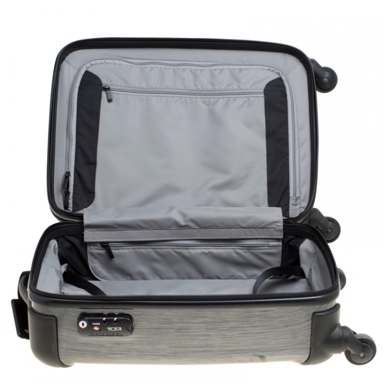 Pre Owned Tumi Grey Graphic Print Polycarbonate Carry On Luggage 50