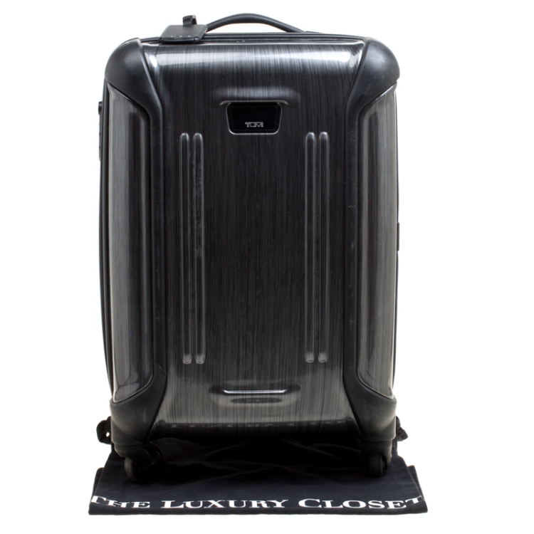 Pre Owned Tumi Grey Graphic Print Polycarbonate Carry On Luggage 50