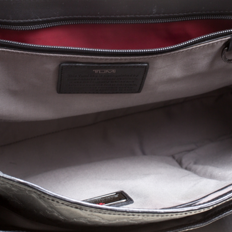Pre Owned TUMI Black Leather Ticon Slim Flap Briefcase