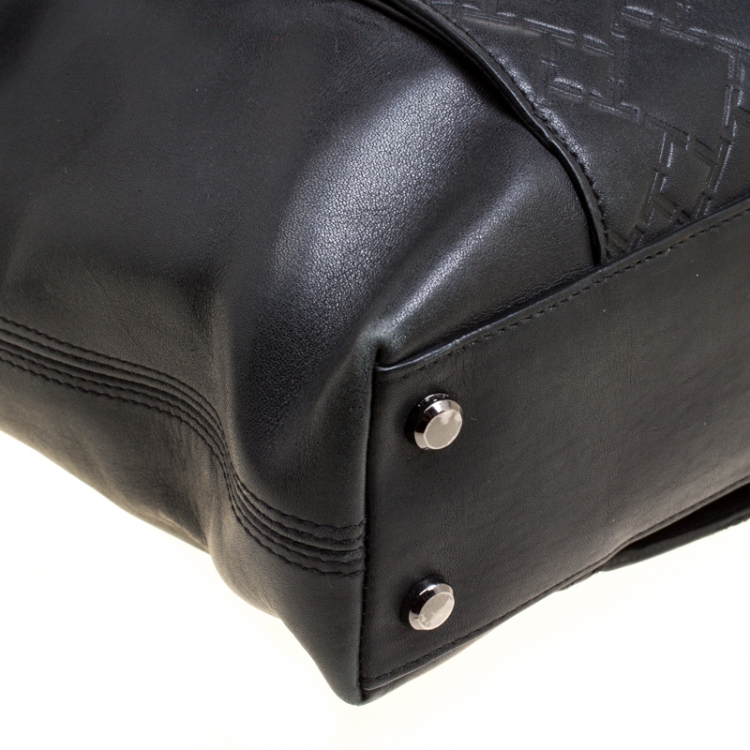 Pre Owned TUMI Black Leather Ticon Slim Flap Briefcase