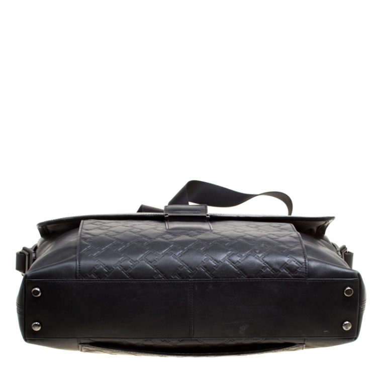 Pre Owned TUMI Black Leather Ticon Slim Flap Briefcase