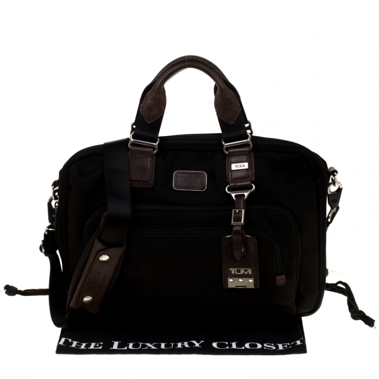 Pre Owned Tumi Black Nylon Briefcase Bag