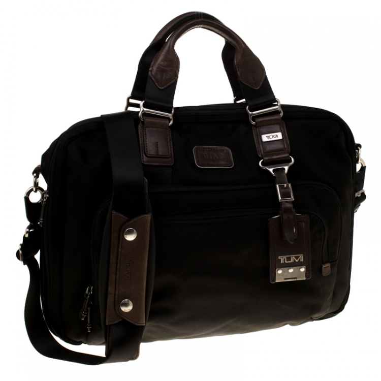 Pre Owned Tumi Black Nylon Briefcase Bag