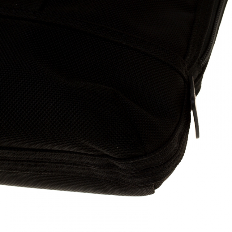 Pre Owned Tumi Black/Brown Fabric and Leather Briefcase