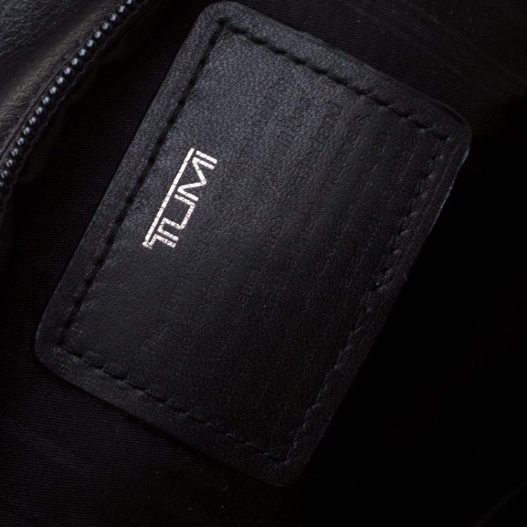 Pre Owned Tumi Black Leather Murano Sling Backpack